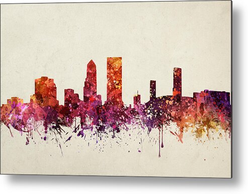 Jacksonville Metal Print featuring the drawing Jacksonville Cityscape 09 by Aged Pixel