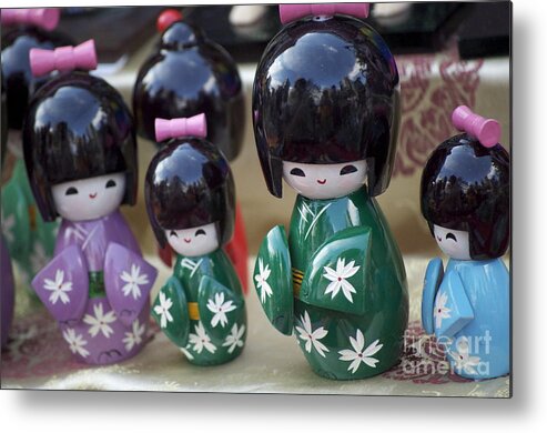 Japanese Metal Print featuring the photograph Japanese Dolls by Anjanette Douglas
