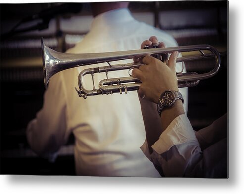 Jazz Metal Print featuring the photograph Jazz Trumpet New Orleans by Garry Gay