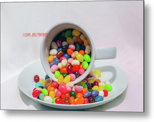 Jelly Beans Candy Sweets Treats Colorful Metal Print featuring the photograph Jelly beans by Carolyn D'Alessandro
