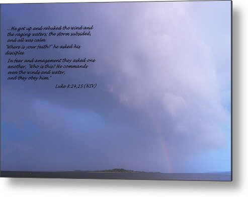 Luke Metal Print featuring the photograph Jesus Calms the Storm by Sheri McLeroy