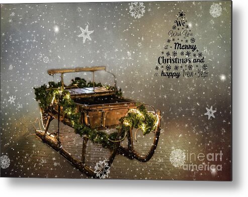 Sleigh Metal Print featuring the photograph Jingle Bells,Jingle Bells by Eva Lechner