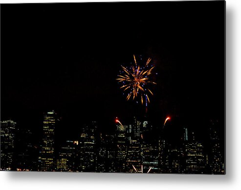Fireworks Metal Print featuring the photograph July 4 Fireworks over New York City by Diane Lent