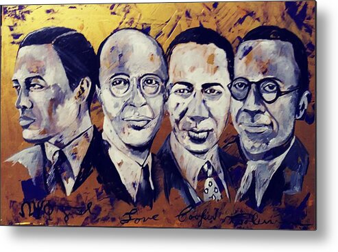 Omega Psi Phi Founders Metal Print featuring the painting Justlovecoopercoleman by Femme Blaicasso