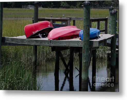Kayak Metal Print featuring the photograph Kayak and Canoe by Dale Powell