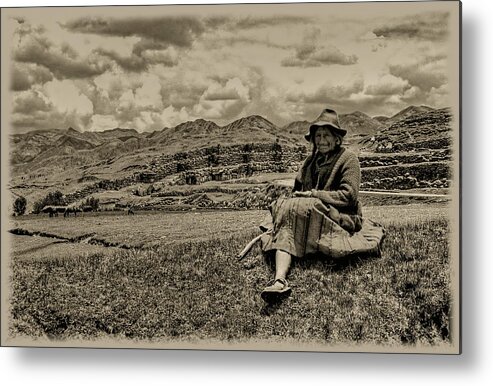 Peru Metal Print featuring the photograph Keeping Watch by Nigel Fletcher-Jones