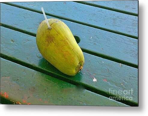 Key West Coconut Water Florida Metal Print featuring the photograph Key West Anyone? by Margaret Welsh Willowsilk