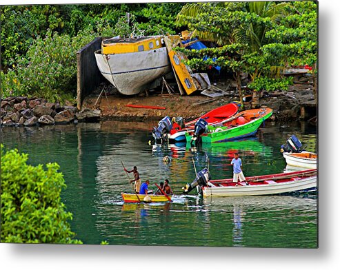 Kid Metal Print featuring the photograph Kids at play-St Lucia by Chester Williams