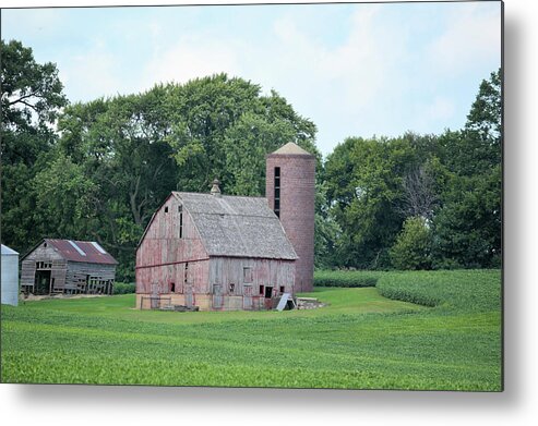 Green Metal Print featuring the photograph Kossuth Farm by Bonfire Photography