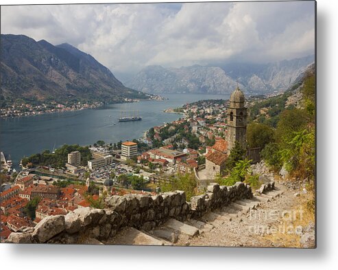 Coast Metal Print featuring the photograph Kotor Panoramic View From the Fortress by Kiril Stanchev