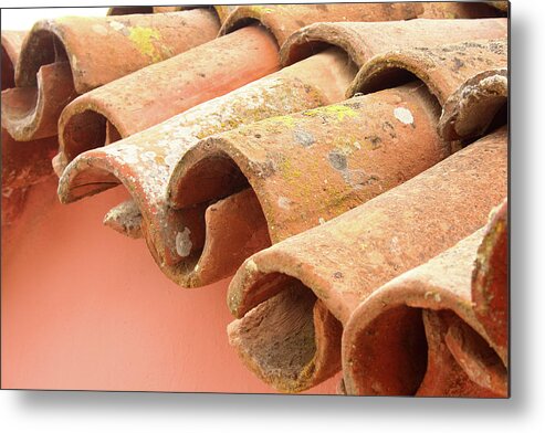 La Purisima Mission Metal Print featuring the photograph La Purisima Mission Roof Tiles by Art Block Collections