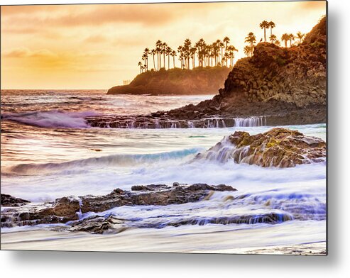 California Beaches Metal Print featuring the photograph Laguna Beach at Sunset by Donald Pash
