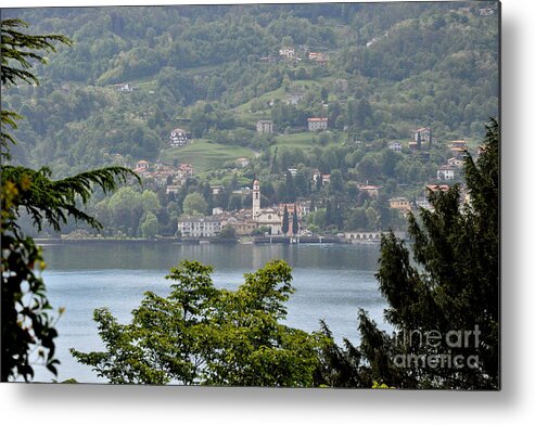 Nature Metal Print featuring the photograph Lake Como View from Villa Carlotta Italy by Tatyana Searcy