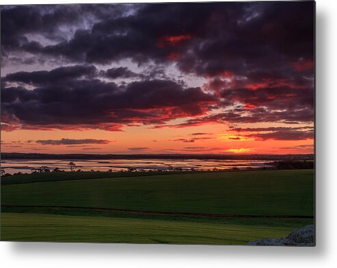Red Metal Print featuring the photograph Lake Dumbleyung Sunset by Robert Caddy