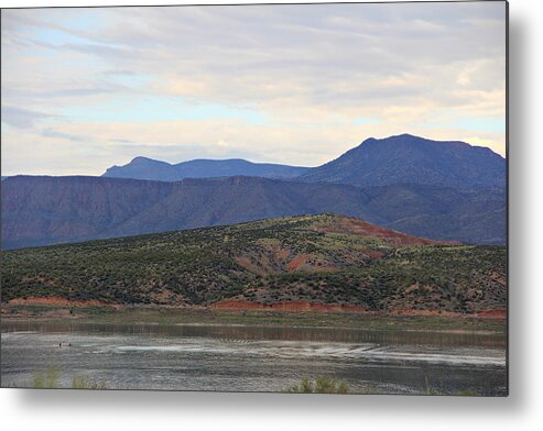 Landscape Metal Print featuring the painting Lake Roosevelt 1 by Matalyn Gardner