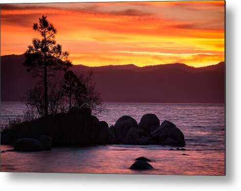 Steven Bateson Metal Print featuring the photograph Lake Tahoe Sunset Colors by Steven Bateson