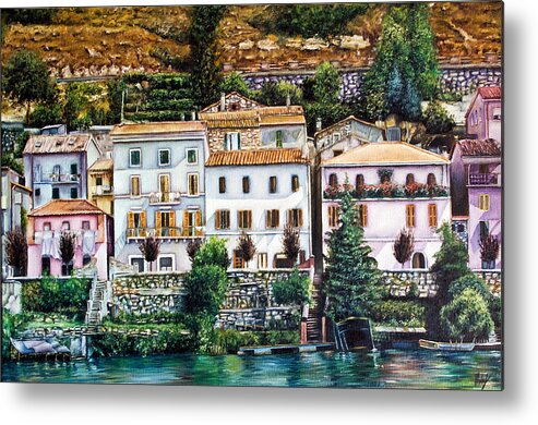Landscapes Metal Print featuring the painting Lakeside by Michelangelo Rossi