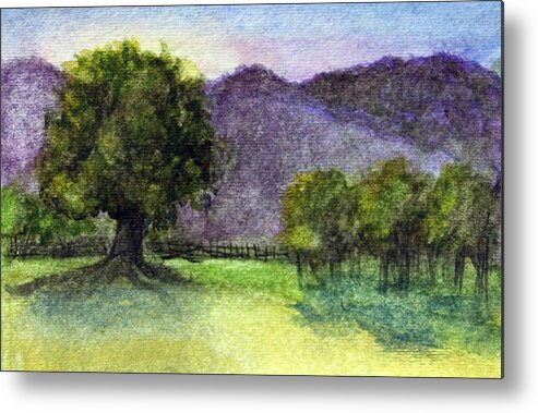 Watercolor Metal Print featuring the painting Landscape in Watercolor -1 by Barbara J Blaisdell