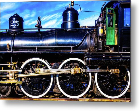 Virgina & Truckee Metal Print featuring the photograph Large Train Wheels by Garry Gay