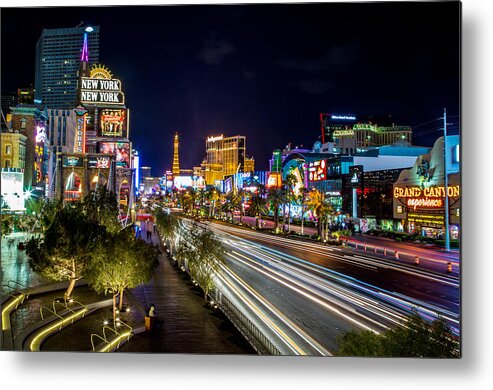Las Vegas Metal Print featuring the photograph Las Vegas Strip at Night by Lev Kaytsner
