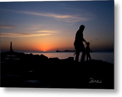 Color Metal Print featuring the photograph Last Catch of the Day by Frederic A Reinecke