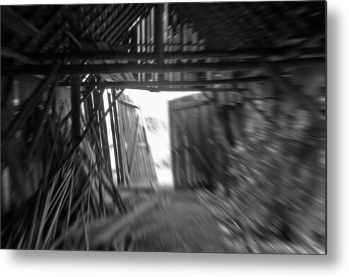 Black And White Metal Print featuring the photograph Last Exit by Augenwerk Susann Serfezi
