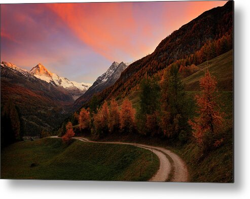 Alpine Metal Print featuring the photograph Last illumination by Dominique Dubied