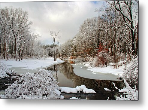 Snow Metal Print featuring the photograph Late Winter Storm by Frank Winters