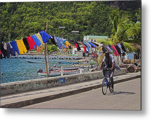 St Lucia Metal Print featuring the photograph Laundry Drying- St Lucia. by Chester Williams