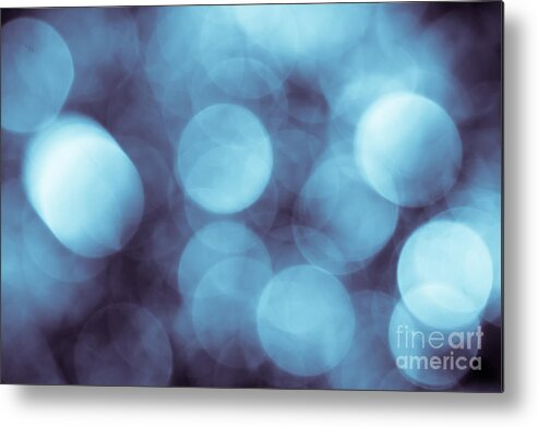 Abstract Metal Print featuring the photograph Lavender Blue Bokeh by Jan Bickerton