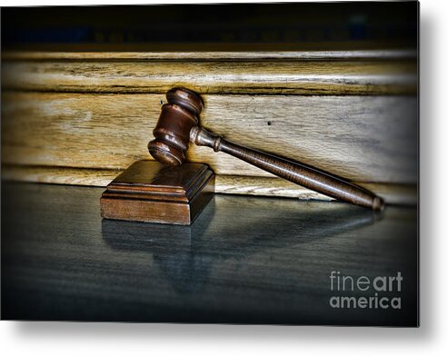 Paul Ward Metal Print featuring the photograph Lawyer - The Judge's Gavel by Paul Ward