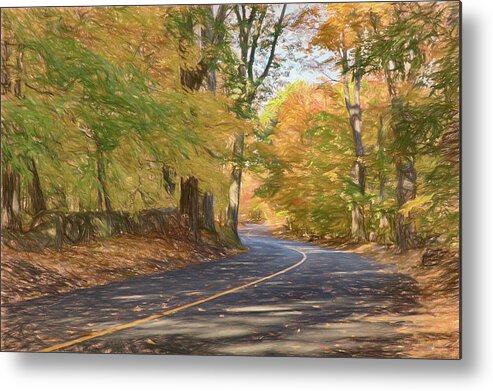 Salem Ma Metal Print featuring the photograph Lazy Autumn Walk along the Lane by Jeff Folger