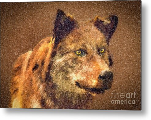 Wolf Metal Print featuring the painting Leader of the Pack by David Millenheft