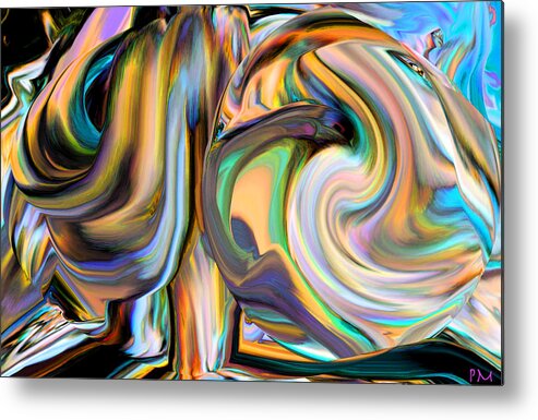 Original Modern Art Abstract Contemporary Vivid Colors Metal Print featuring the digital art Lean on Me by Phillip Mossbarger