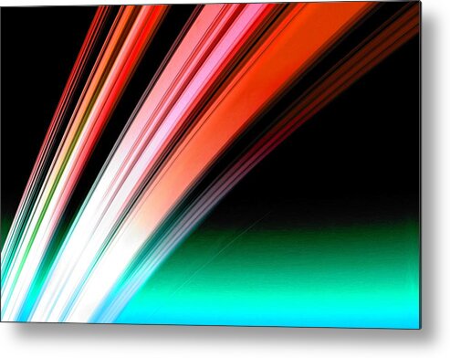 Saturn Metal Print featuring the painting Leaving Saturn in Fire Opal by Pet Serrano