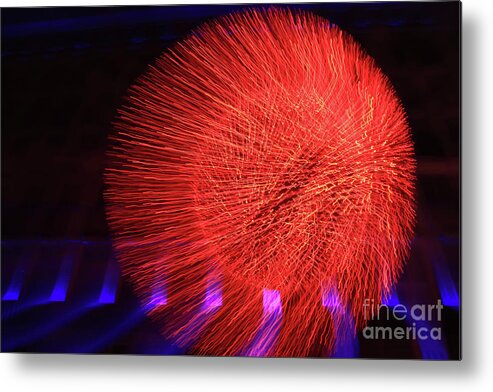 Abstract Metal Print featuring the photograph LED lights by Iryna Liveoak