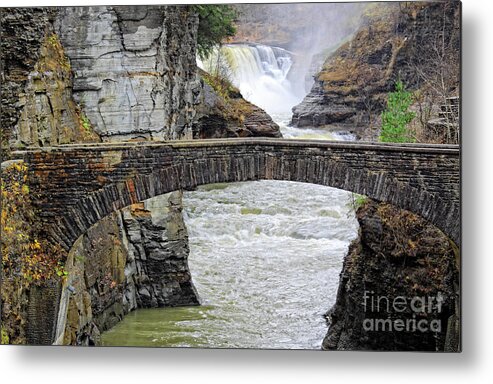 Letchworth Metal Print featuring the photograph Letchworth Lower Falls by Charline Xia