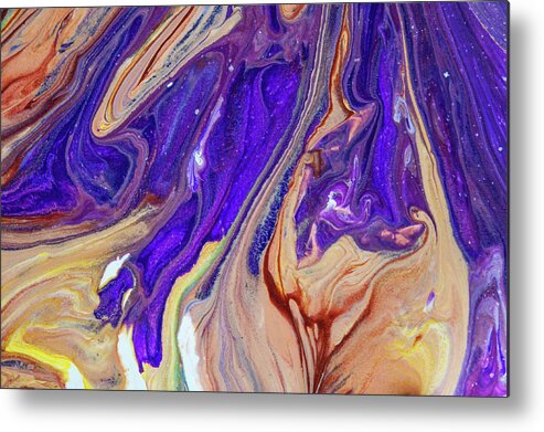 Jenny Rainbow Fine Art Photography Metal Print featuring the painting Liberation 3. Abstract Fluid Acrylic Pour by Jenny Rainbow