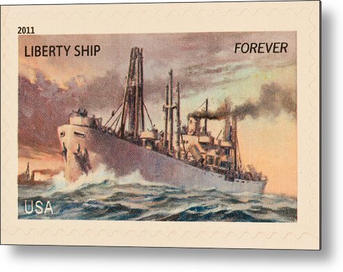 Liberty Ship Metal Print featuring the photograph Liberty Ship Stamp by Heidi Smith