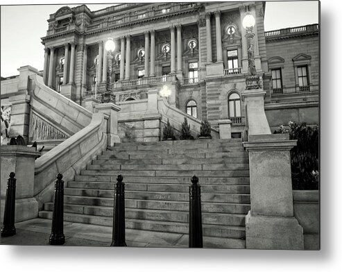 Library Of Congress Metal Print featuring the photograph Library of Congress In Black and White by Greg and Chrystal Mimbs