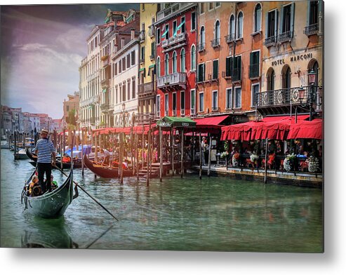 Venice Metal Print featuring the photograph Life on The Grand Canal Venice Italy by Carol Japp