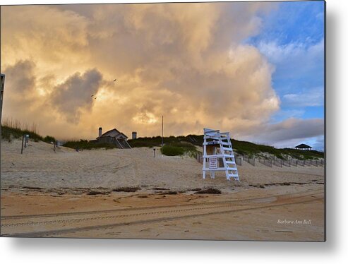 Obx Sunrise Metal Print featuring the photograph Lifeguard Stand 2016 by Barbara Ann Bell