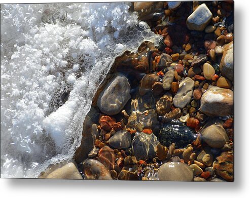 Abstract Metal Print featuring the photograph Light On Rocks and Ice by Lyle Crump