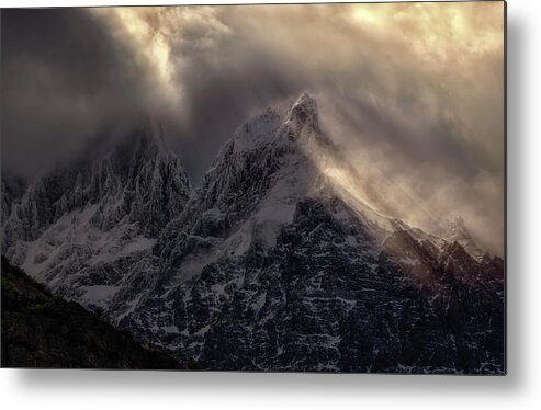 Paine Massif Metal Print featuring the photograph Light Rays by Nicki Frates