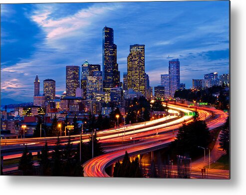 Seattle Metal Print featuring the photograph Light Ribbons by Dan Mihai