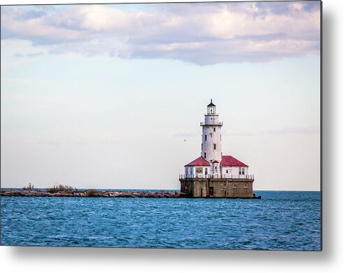 Navy Pier Metal Print featuring the photograph Lighthouse at Navy Pier by The Flying Photographer
