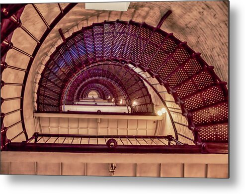 Lighthouse Metal Print featuring the photograph Lighthouse Stairwell by Mick Burkey