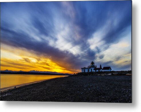 Outdoor Metal Print featuring the photograph Lighthouse Sunset by Pelo Blanco Photo
