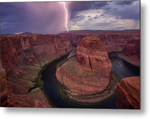 Lightning Metal Print featuring the photograph Lightning at Horse Shoe Bend by Philip Cho