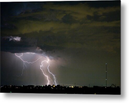 Colorado Lightning Storm Metal Print featuring the photograph Lightning Man in the Clouds by James BO Insogna
